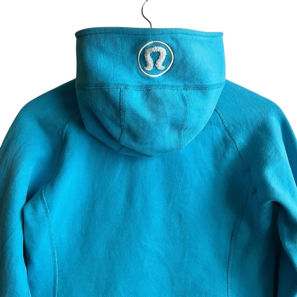 Lululemon Scuba Hoodie Full Zip Cotton Fleece Teal Blue Size 6 - Picture 7 of 13